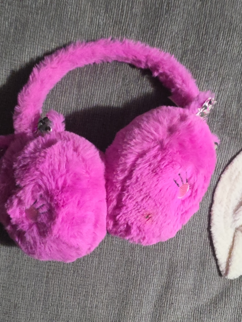 Pink Plush Kids Ear Muffs - Cozy Fuzzy Winter Headband